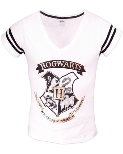 Harry Potter T- Hogwarts kurzarm Shirt - Weiß
