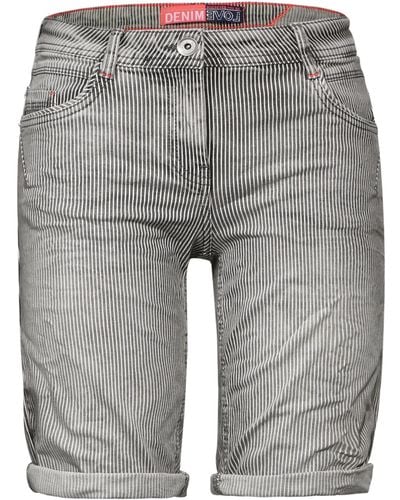 Cecil 5-Pocket-Hose Style Scarlett Shorts Stripe - Grau