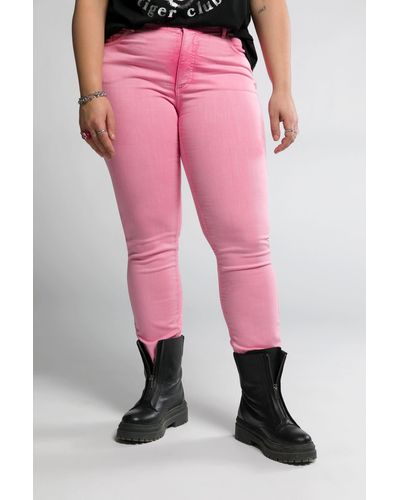 Studio Untold Funktionshose Skinny Jeans High Waist schmal Color Denim - Pink