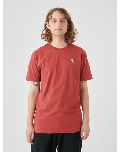 CLEPTOMANICX T-Shirt Embro (1-tlg) mit Gull-Stickerei - Rot