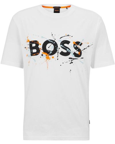 BOSS T-Shirt TeeArt 10241839 01, Natural - Weiß