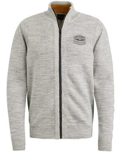 PME LEGEND Strickjacke Zip jacket cotton knit - Grau
