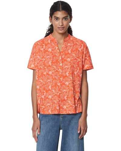 Marc O' Polo Blusenshirt aus bedrucktem Single Jersey - Orange