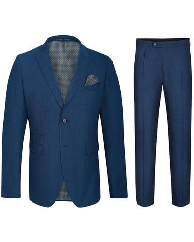 Paul Malone Anzug Businessanzug stilvoller anzug moderne Eleganz für jeden Anlass - Blau