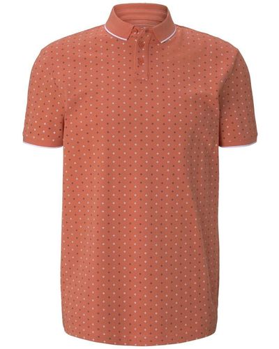 Tom Tailor Poloshirt DOT (1-tlg) mit Punktmuster - Orange