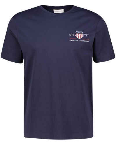 GANT T-Shirt ARCHIVE SHIELD EMBLEM Regular Fit Kurzarm - Blau