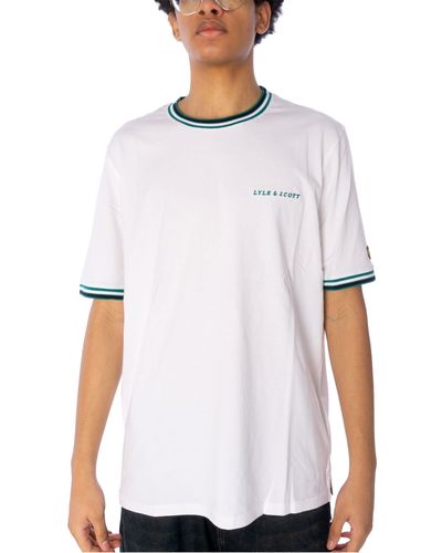 Lyle & Scott & - T-Shirt Embroidered Tipped, G L, F white - Weiß