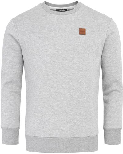 REPUBLIX Sweatshirt JESSE Basic College Pullover Sweatjacke Hoodie - Grau