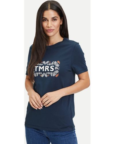 Tamaris T-Shirt mit Frontprint - Blau