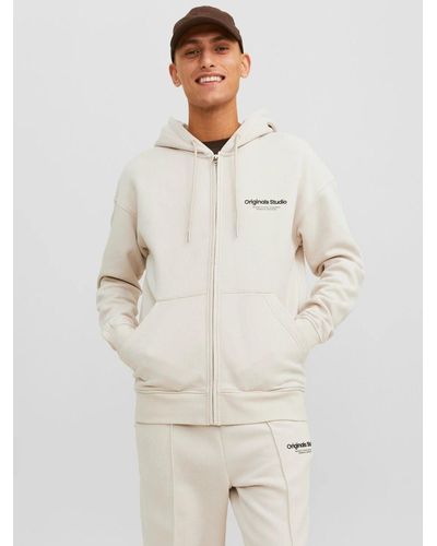 Jack & Jones Sweatjacke JORVESTERBRO SWEAT ZIP HOOD - Weiß