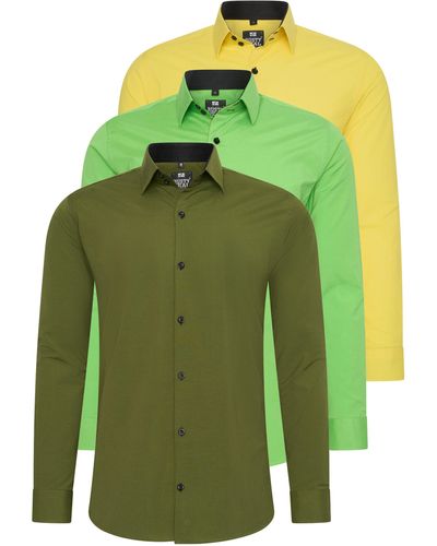 Rusty Neal Langarmhemd im Slim-Fit geschnitten - Grün
