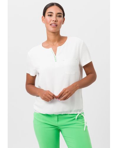Tuzzi Kurzarmshirt mit farblichen Akzenten am Ausschnitt - Grün