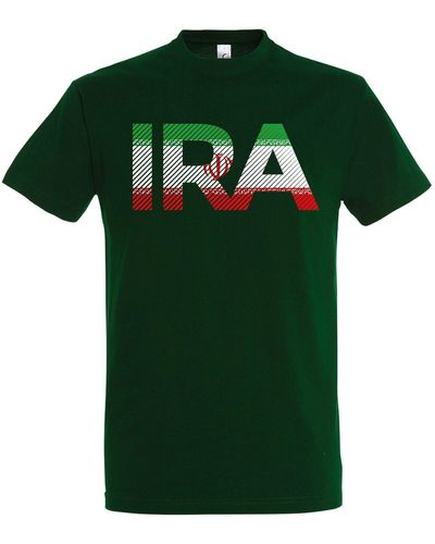 Youth Designz Iran T-Shirt im Fußball Look mit IRA Frontprint - Grün