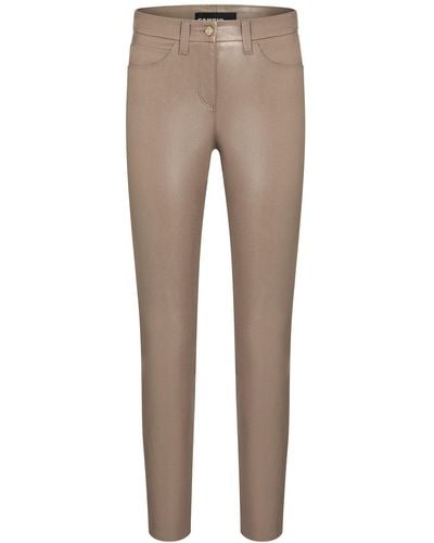 Cambio Slim-fit-Jeans Hose RAY in Lederoptik - Grau