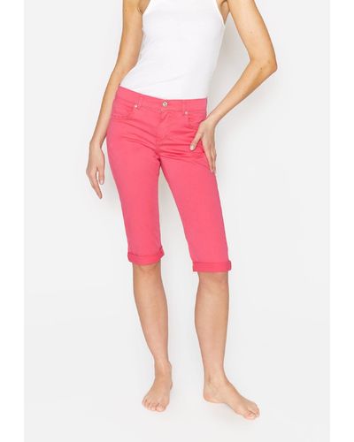 ANGELS Slim-fit-Jeans 5-Pocket-Hose Capri TU mit Label-Applikationen - Rot