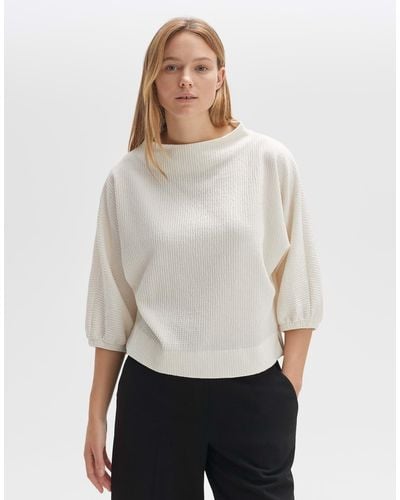 Opus Sweater Gujork weite Passform Sweatware - Weiß