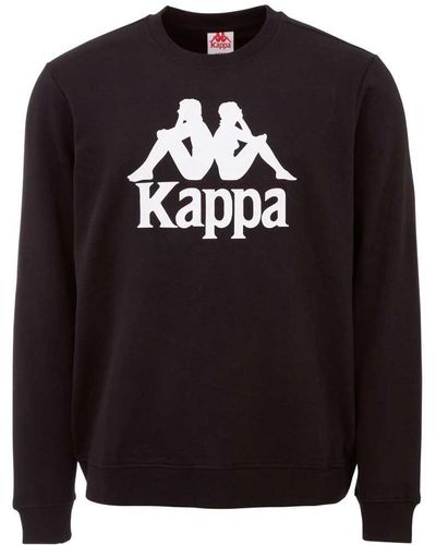 Kappa Sweatshirt mit angesagtem Rundhalsausschnitt - Schwarz
