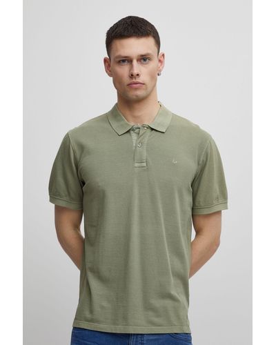 Blend Poloshirt Polo Shirt Übergrößen Kurzarm Hemd aus Baumwolle 5153 in Grün