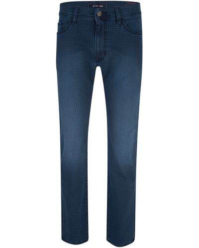 Otto Kern 5-Pocket-Jeans JOHN blue used patterned 67042 6700.6822 - Blau