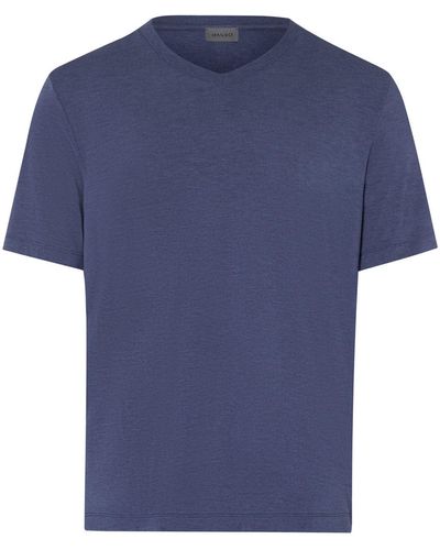 Hanro Casuals t-shirt -ausschnitt v-neck - Blau