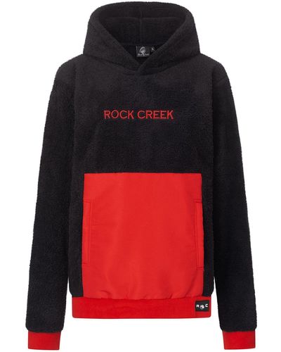 Rock Creek Sweatshirt Teddyfell Kapuzenpullover D-475 - Rot