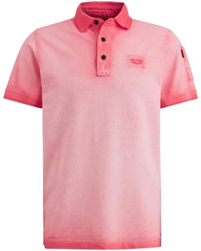 PME LEGEND T-Shirt Short sleeve polo Cold dye pique - Pink