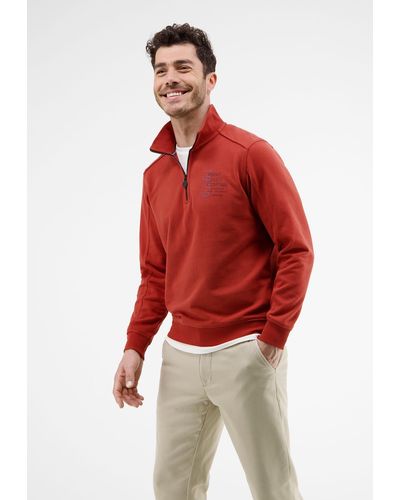 Lerros Sweatshirt Troyer-Style in bester Sweatqualität - Rot