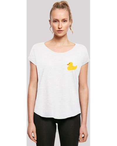 F4NT4STIC T-Shirt Yellow Rubber Duck LONG Print - Weiß