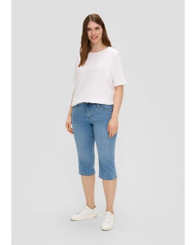 S.oliver Stoffhose Jeans-Capri / Regular Fit / Mid Rise / Slim Leg - Blau