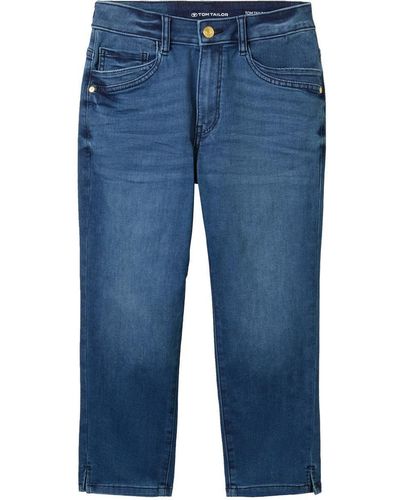 Tom Tailor Regular-fit-Jeans Kate capri, mid stone wash denim - Blau