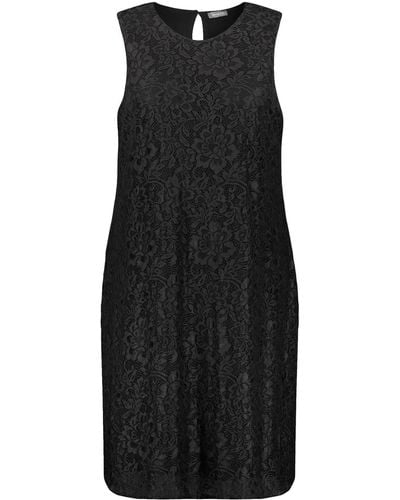 Samoon A-Linien-Kleid Ärmelloses Spitzenkleid mit Stretchkomfort - Schwarz