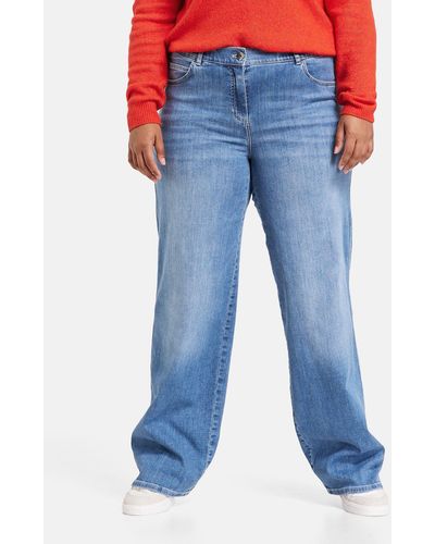 Samoon Stretch- Jeans mit weitem Bein Carlotta - Blau