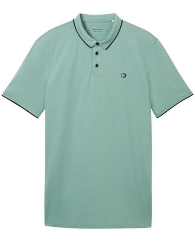 Tom Tailor T-Shirt polo with tipping - Grün