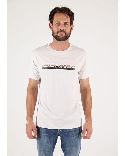 Miracle of Denim T-Shirt mit Rundhalsausschnitt - Weiß