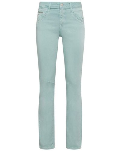 Mavi 5-Pocket-Jeans Sophie glänzendem Satin look, Beinverlauf: Slim Leg, Passform: Skinny Fit - Blau