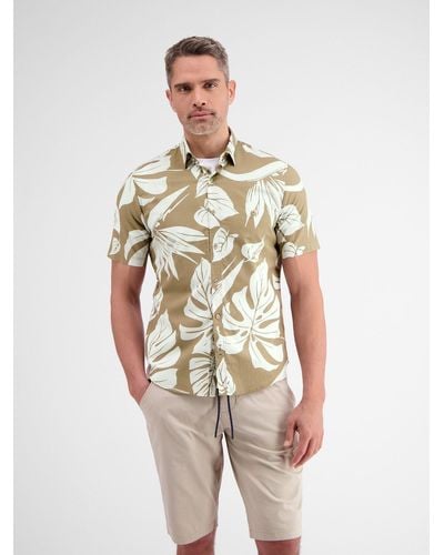 Lerros Kurzarmhemd im Hawaiian-Style - Braun
