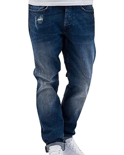 Only & Sons & Stoffhose Jeans Weft Med Regular-Fit Hose Denim-Pants Dunkelblau