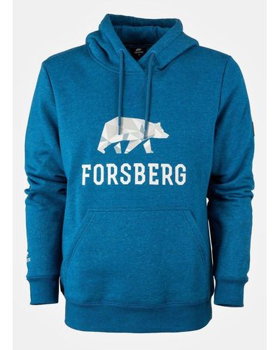 Forsberg Sweatshirt Hoodie mit Forsbär Logo - Blau