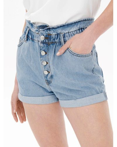 ONLY Jeansshorts Kurze Bermuda Denim Jeans Shorts mit elastischem Bund ONLCUBA (1-tlg) 4139 in Blau