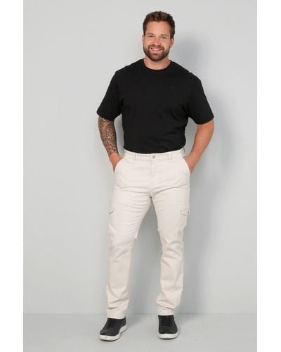 John F. Gee . 5-Pocket-Jeans Cargohose Slim Fit Cargotaschen bis 35 - Schwarz