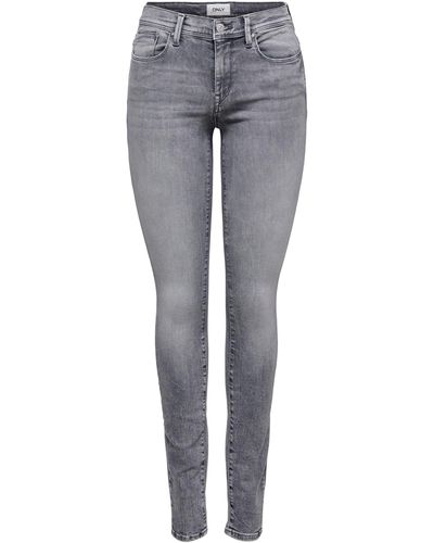 ONLY Skinny-fit-Jeans Shape (1-tlg) Plain/ohne Details, Patches, Weiteres Detail - Grau