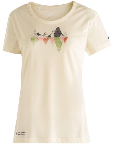 Maier Sports T- Tilia Shirt W Funktionsshirt, Freizeitshirt mit Aufdruck - Weiß