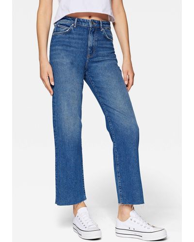 Mavi Straight-Jeans BARCELONA mit ausgefranster Kante am Beinabschluss - Blau