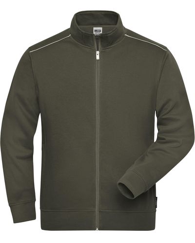 James & Nicholson Sweatshirt Arbeitsjacke Workwear Sweatjacke FaS50894 - Grün