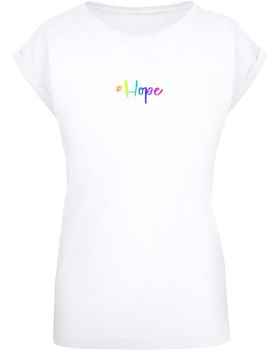 Merchcode T-Shirt Ladies Hope Extended in (1-tlg) | DE Shoulder Lyst Blau Tee