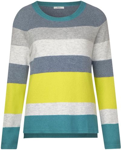 Cecil Sweatshirt Block Stripe Pullover - Grau