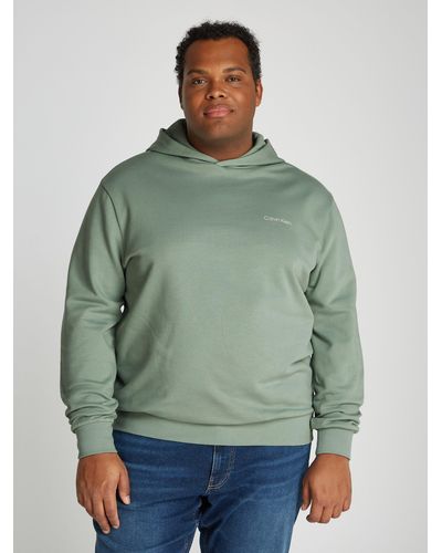 Calvin Klein Kapuzensweatshirt BT_ENLARGERD BACK LOGO HOODIE in groß Größen mit Markenlabel - Grün