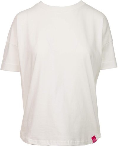salzhaut T-Shirt Basic Sommershirt Leev Unifarben mit Rundhalsausschnitt - Weiß