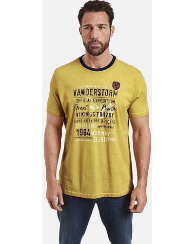 Jan Vanderstorm T-Shirt EELI Unikat durch oil-dyed Färbung - Gelb