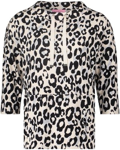 Betty Barclay Sweatshirt Sweat Kurz 3/4 Arm, Beige/Black - Schwarz